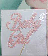 Picture of PINK BABY GIRL CAKE TOPPER 17 X 16CM
